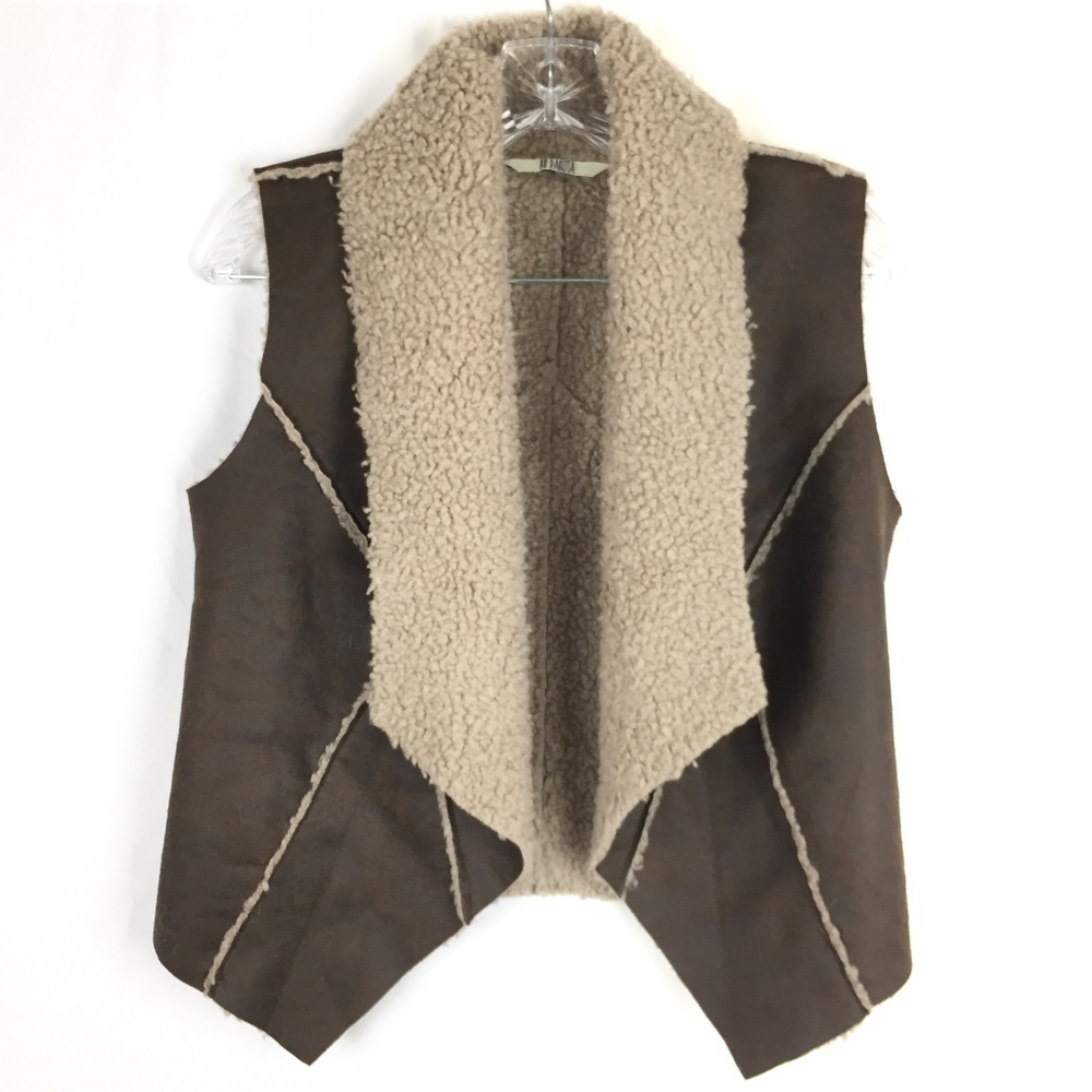 BB Dakota Vest Size XS Faux Fur Drape Front